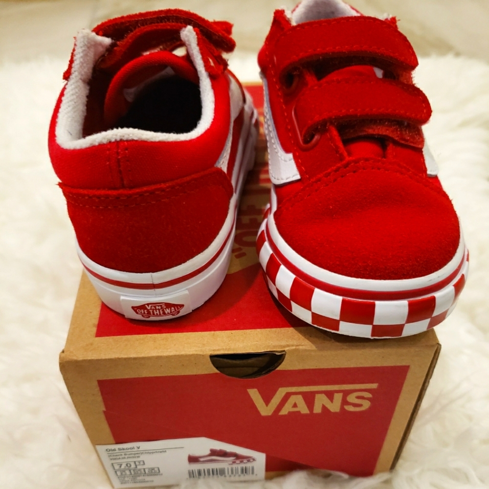 Red Checkered bottom Vans